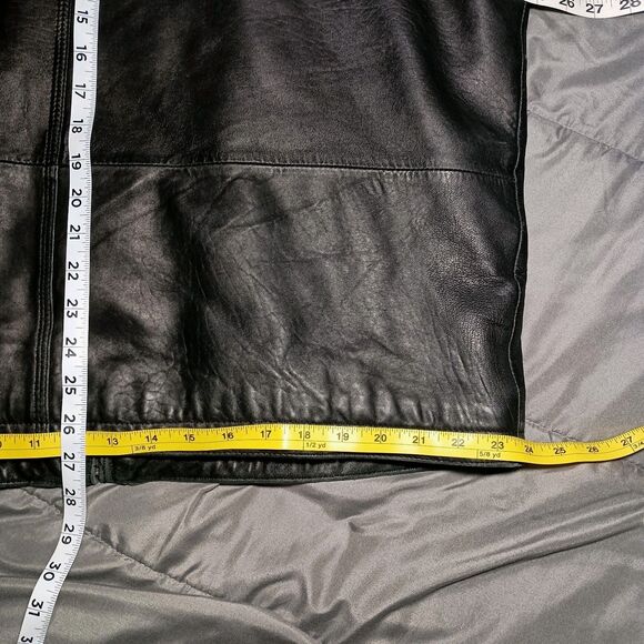 VINTAGE Colebrook Genuine Leather Bomber Jacket Mens L Black Buttery Soft Y2K - Picture 6 of 16